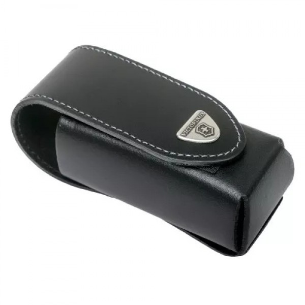 Чохол на пояс шкіряний для мультитулів 115мм Victorinox SwissTool Spirit Plus з відділенями для набору біт, монтажного ключа та штопора, чорний (4.0833.L)