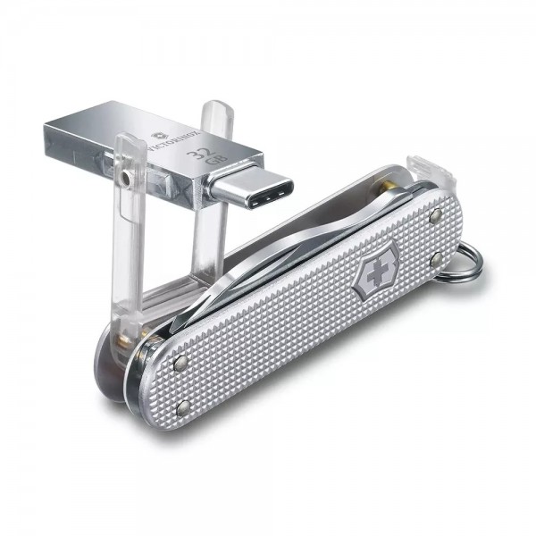 Швейцарський ніж Victorinox Work 58 мм 6 функцій USB флешка 32 Гб Сріблястий (4.6261.26G32B1)