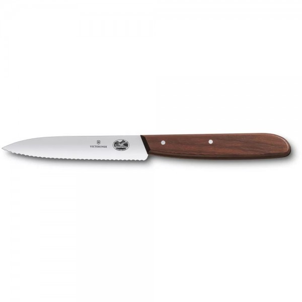 Кухонний ніж 10 см Victorinox Wood Paring серейтор, дерев'яна ручка із сосни (5.0730.RAD)