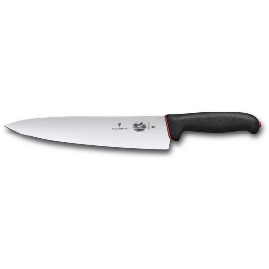 Кухонний шеф ніж 25 см Victorinox Dual Grip Chef's, чорна з червоним рукоять (5.2003.25D)