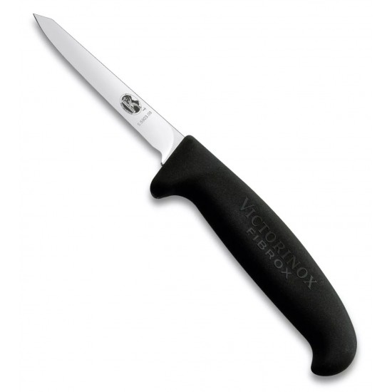 Обробний ніж для птиці 8 см Victorinox Poultry лезо вузьке, чорна ручка (5.5903.08S)