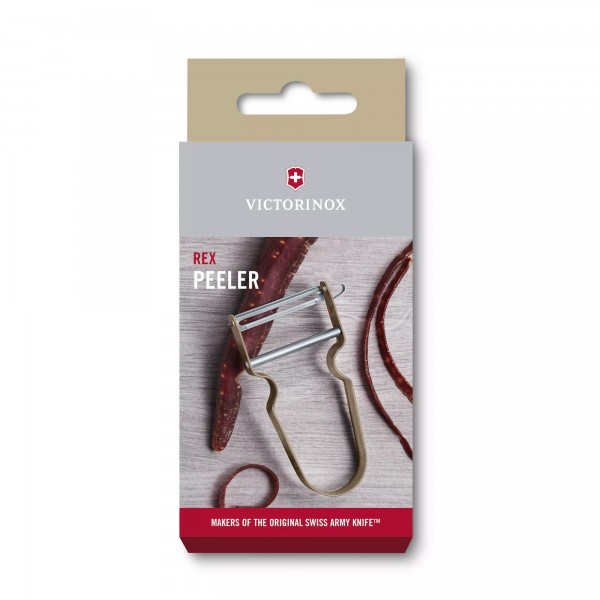 Овочечистка з нержавіючої сталі VICTORINOX REX 110x65x12 мм, поворотне лезо, жовтий (6.0900.81)