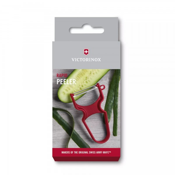 Овочечистка з рукояттю з ABC-пластику VICTORINOX RAPID, поворотне лезо з нержавіючої сталі, 109x65x13мм, червона (6.0930.1)