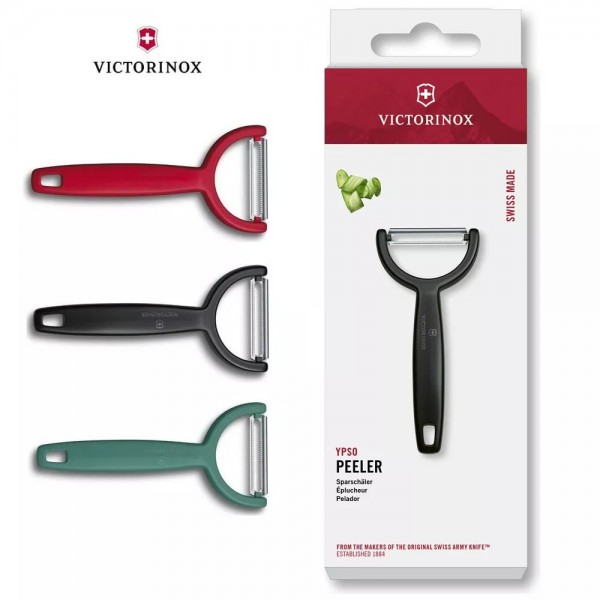 Овочечистка двостороннє серейторне лезо 14,5 см Victorinox Ypso червоний (6.0963.1)