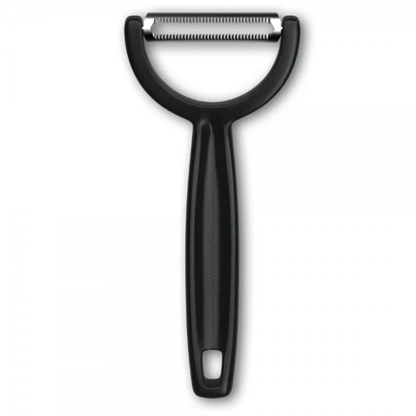 Овочечистка двостороннє серейторне лезо14,5 см Victorinox Ypso чорний (6.0963.3)