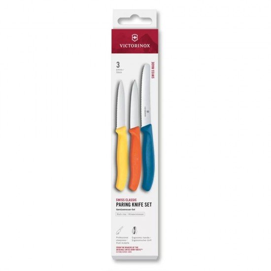 Набір для чистки овочів з трьох ножів Victorinox Swiss Classic Paring Set жовтий, помаранчевий, синій (6.7116.32C1) Набір для чистки овочів з трьох ножів Victorinox Swiss Classic Paring Set жовтий, помаранчевий, синій (6.7116.32C1)
