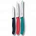 Набір для чищення овочів з трьох ножів Victorinox SWISS CLASSIC чорний, червоний, зелений, подарункова коробка (6.7116.34C1)