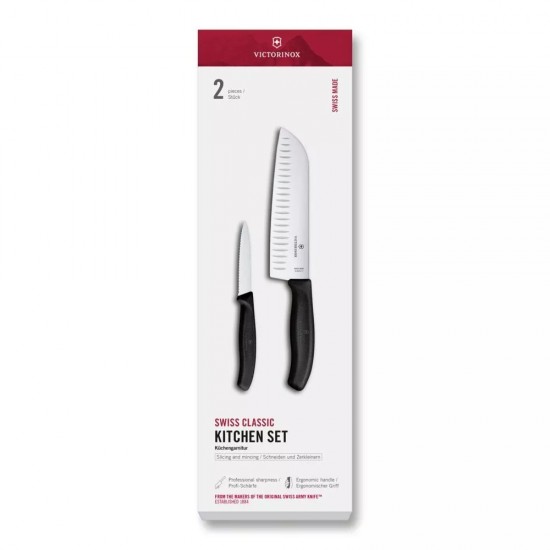 Набір кухонний з двох ножів Victorinox Swiss Classic Kitchen чорний (6.7133.21G)
