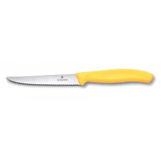 Ніж для стейка та піци 11 см Victorinox Swiss Classic серрейтор, жовтий (6.7238.C1)