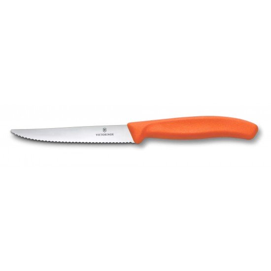 Ніж для стейка та піци 11 см Victorinox Swiss Classic серрейтор, помаранчевий (6.7239.C1)