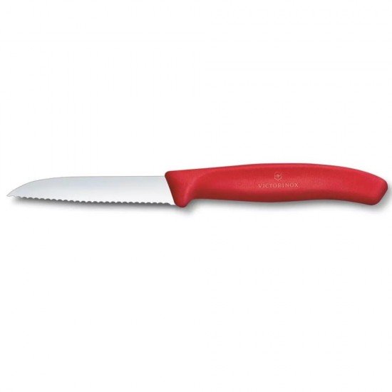 Ніж для чистки овочів 8 см Victorinox Swiss Classic Paring лезо пряме, серрейтор, червоний (6.7431.C1)