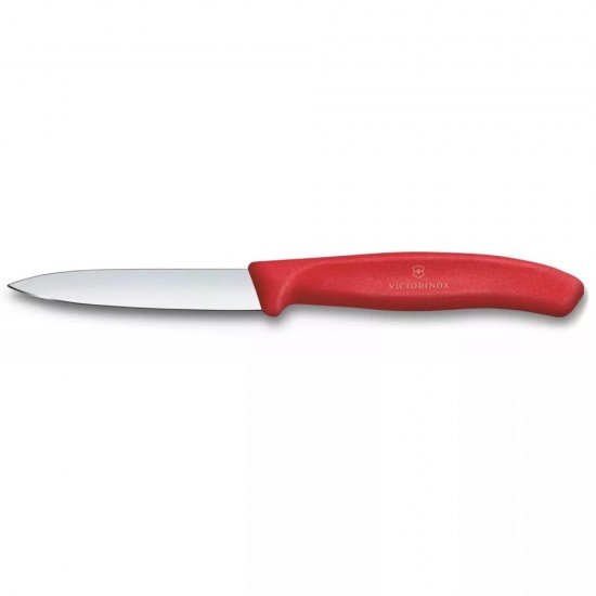 Ніж для чистки овочів 8 см Victorinox Swiss Classic Paring лезо гладке, червоний (6.7601.C1)