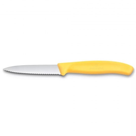 Ніж для чистки овочів 8 см Victorinox Swiss Classic Paring лезо серрейтор, жовтий (6.7638.C1) Ніж для чистки овочів 8 см Victorinox Swiss Classic Paring лезо серрейтор, жовтий (6.7638.C1)