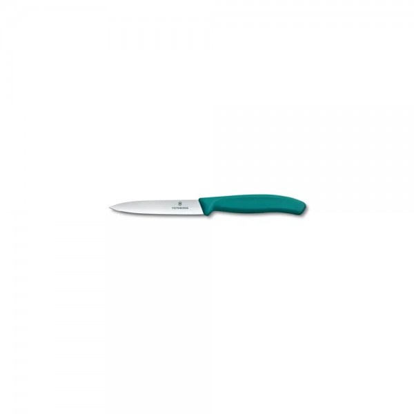 Ніж для чистки та нарізки овочів 10 см Victorinox Swiss Classic Paring лезо рівне, зелений (6.7704.C1)