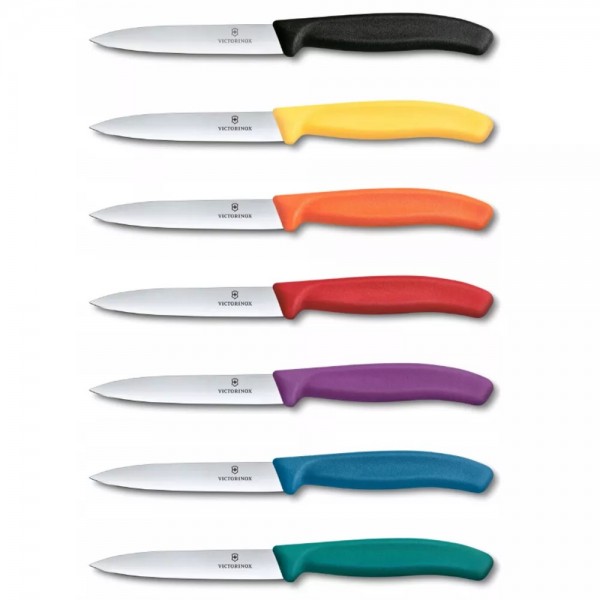 Ніж для чистки та нарізки овочів 10 см Victorinox Swiss Classic Paring лезо рівне, зелений (6.7704.C1)