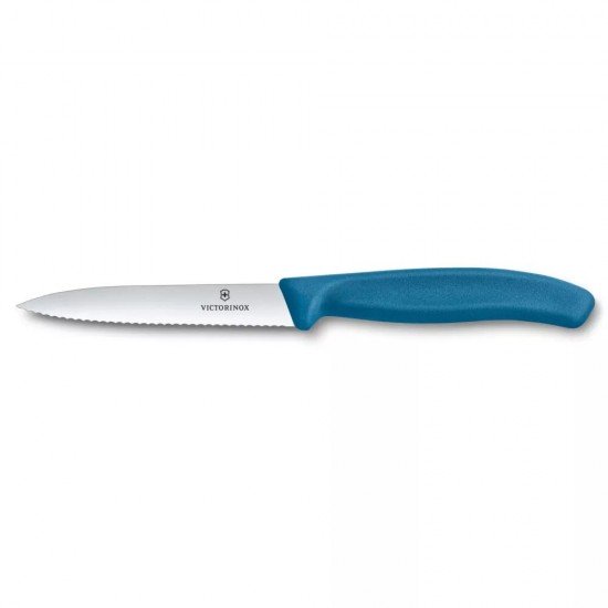 Ніж для чистки та нарізки овочів 10 см Victorinox Swiss Classic Paring лезо серрейтор, синій (6.7732.C1) Ніж для чистки та нарізки овочів 10 см Victorinox Swiss Classic Paring лезо серрейтор, синій (6.7732.C1)