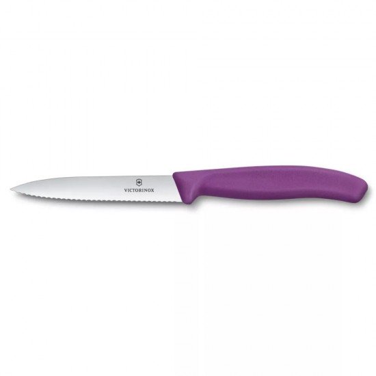 Ніж для чистки та нарізки овочів 10 см Victorinox Swiss Classic Paring лезо серрейтор, фіолетовий (6.7735.C1) Ніж для чистки та нарізки овочів 10 см Victorinox Swiss Classic Paring лезо серрейтор, фіолетовий (6.7735.C1)
