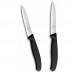 Набір з 2 ножів для чищення овочів 10 см Victorinox Swiss Classic леза - гладке, серрейтор, чорний (6.7793.2)