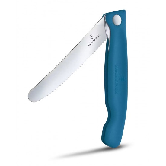 Ніж для пікніка складаний 11см Victorinox Swiss Classic Picnic округлий кінчик, лезо серрейтор, синій, картонна коробка (6.7832.FC1)