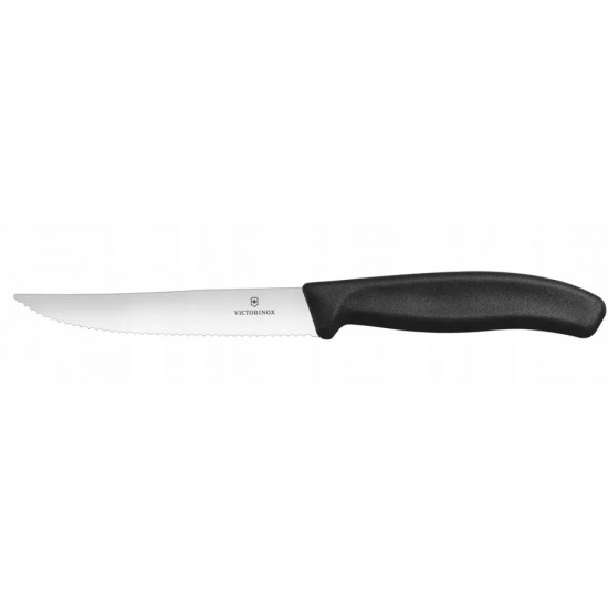 Кухонний ніж для стейка та піци12 см Victorinox Swiss Classic Steak&Pizza серрейтор, чорний (6.7933) Кухонний ніж для стейка та піци12 см Victorinox Swiss Classic Steak&Pizza серрейтор, чорний (6.7933)