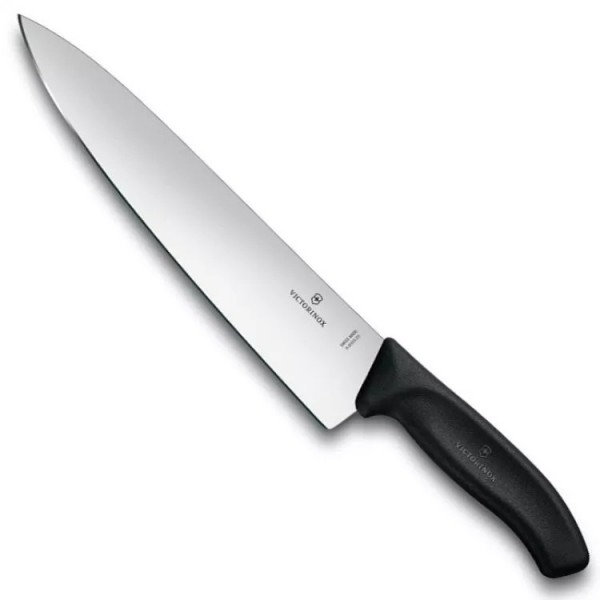 Кухонний шеф-ніж 25 см Victorinox Swiss Classic Chef's лезо рівне , чорний, блістер (6.8003.25B)
