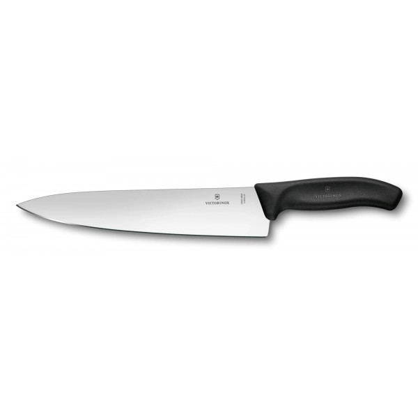 Кухонний шеф-ніж 25 см Victorinox Swiss Classic Chef's лезо рівне , чорний, блістер (6.8003.25B)