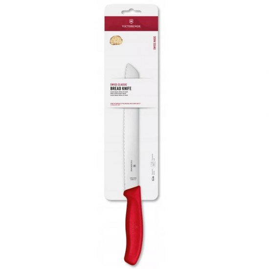 Ніж кухонний для хліба 21 см Victorinox SWISS CLASSIC Bread серрейтор, червоний, блістер (6.8631.21C1B) Ніж кухонний для хліба 21 см Victorinox SWISS CLASSIC Bread серрейтор, червоний, блістер (6.8631.21C1B)
