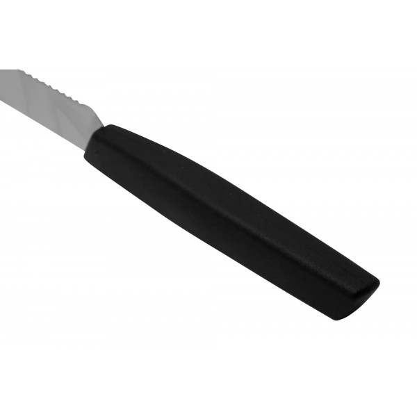 Кухонний ніж 10 см для різання, чищення, універсальний Victorinox Swiss Modern Paring Knife хвилясте лезо, чорний (6.9003.10W)