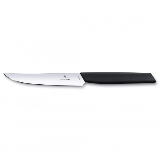Кухонний ніж для стейку 12см Victorinox Swiss Modern Steak Knife пряме лезо, чорний (6.9003.12)