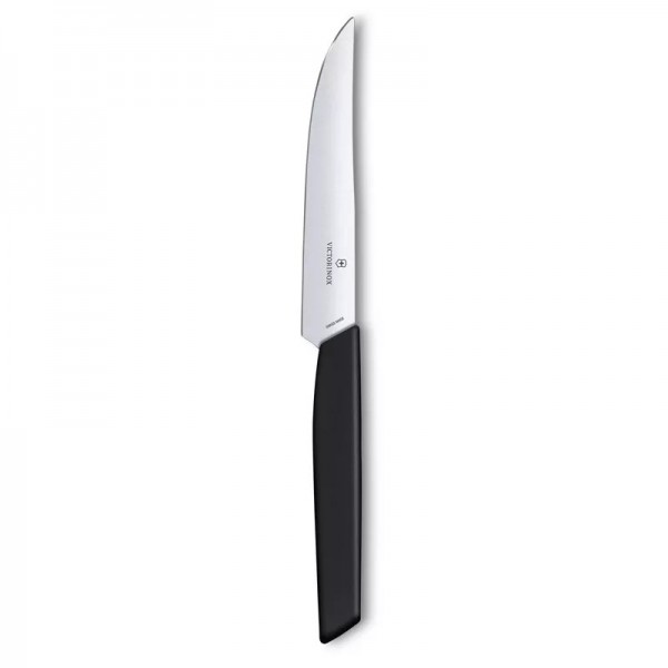 Кухонний ніж для стейку 12см Victorinox Swiss Modern Steak Knife пряме лезо, чорний (6.9003.12)