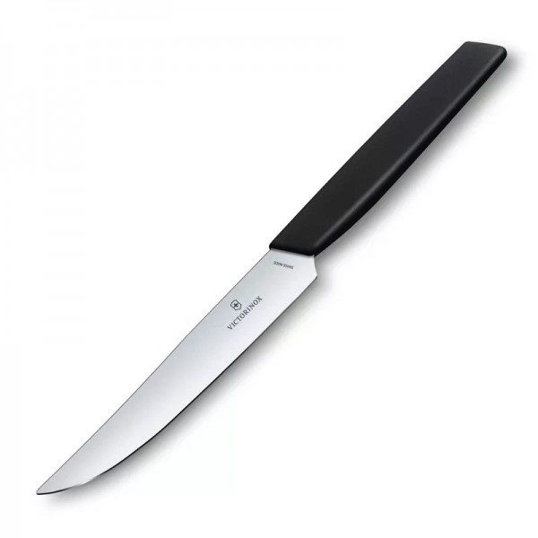 Кухонний ніж для стейку 12см Victorinox Swiss Modern Steak Knife пряме лезо, чорний (6.9003.12)