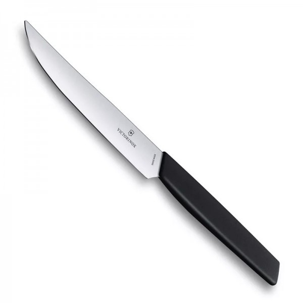 Кухонний ніж для стейку 12см Victorinox Swiss Modern Steak Knife пряме лезо, чорний (6.9003.12)