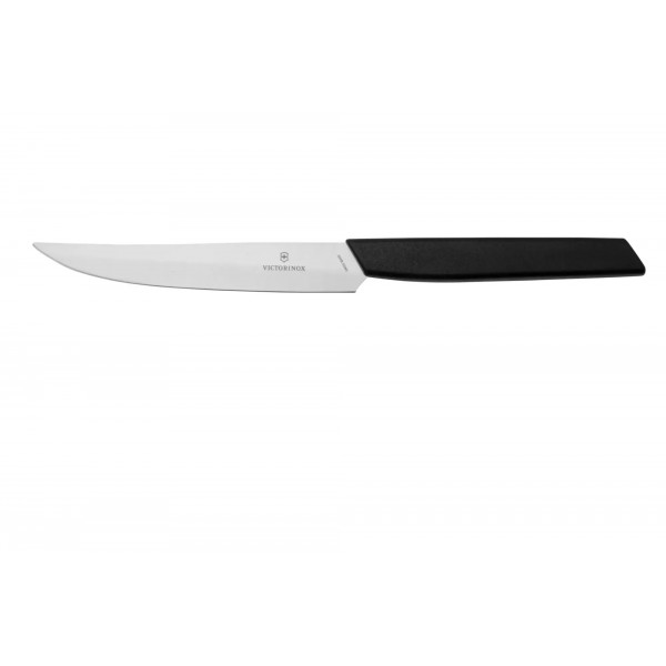 Кухонний ніж для стейку 12см Victorinox Swiss Modern Steak Knife пряме лезо, чорний (6.9003.12)