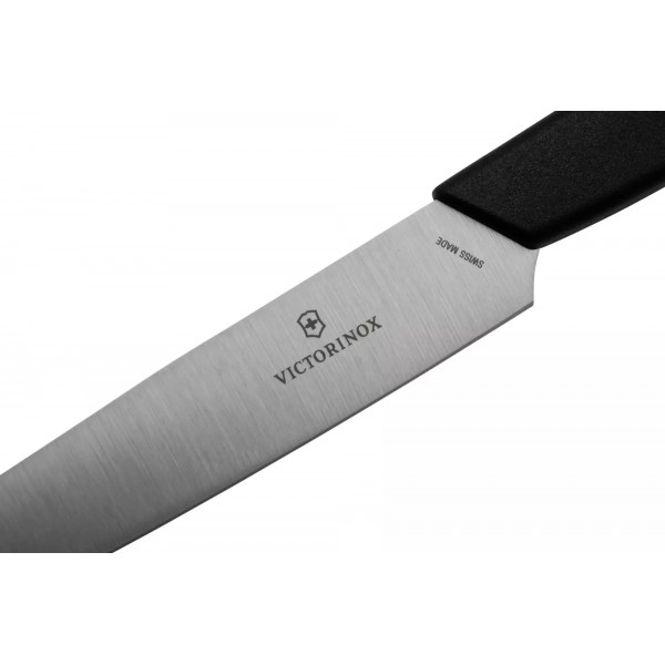 Кухонний ніж для стейку 12см Victorinox Swiss Modern Steak Knife пряме лезо, чорний (6.9003.12)