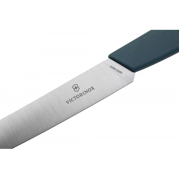 Кухонний ніж столовий 11 см Victorinox Swiss Modern, пряме лезо із закругленим кінчиком, волошково-синій (6.9006.112)