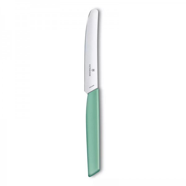 Кухонний ніж столовий 11 см Victorinox Swiss Modern, пряме лезо із закругленим кінчиком, м'ятно-зелений (6.9006.1141)