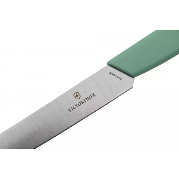 Кухонний ніж столовий 11 см Victorinox Swiss Modern, пряме лезо із закругленим кінчиком, м'ятно-зелений (6.9006.1141)