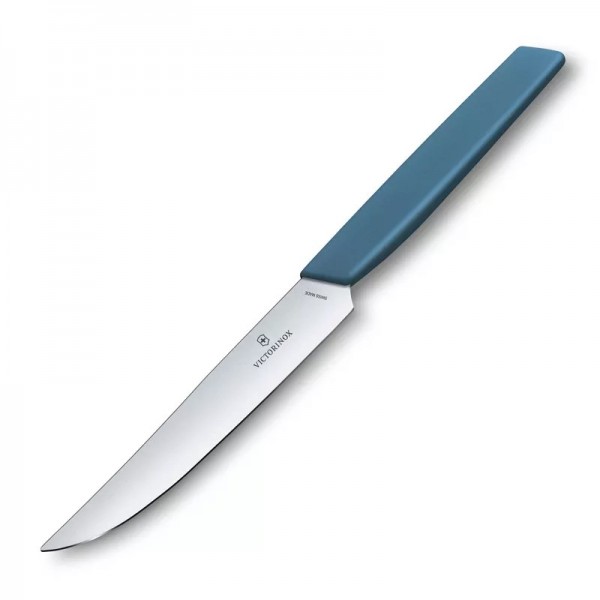Кухонний столовий ніж для стейку 12 см Victorinox Swiss Modern Steak Knife пряме лезо, синій (6.9006.122)