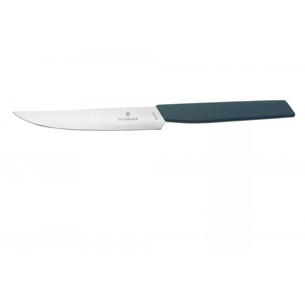 Кухонний столовий ніж для стейку 12 см Victorinox Swiss Modern Steak Knife пряме лезо, синій (6.9006.122)