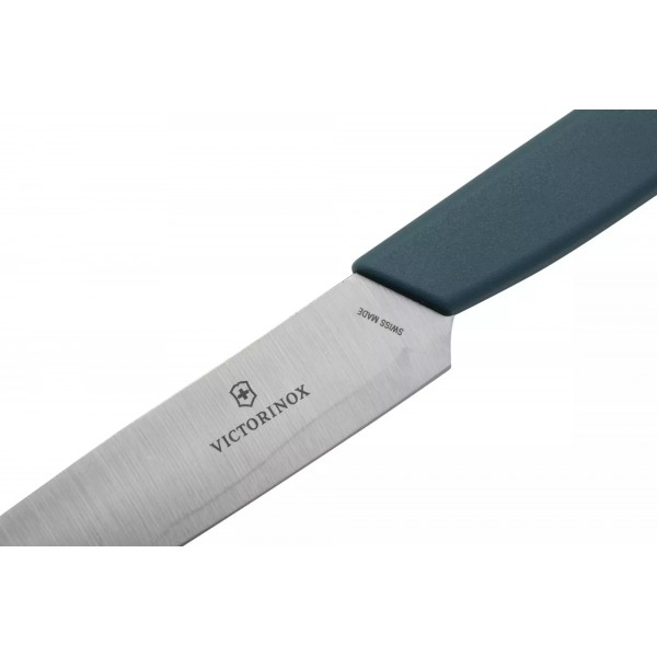 Кухонний столовий ніж для стейку 12 см Victorinox Swiss Modern Steak Knife пряме лезо, синій (6.9006.122)