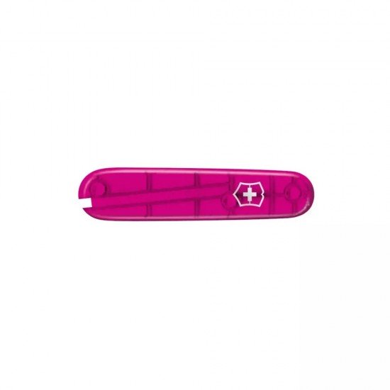 Накладка на ніж передня 84 мм Victorinox pink transparent з лого, розова, полупрозора (C.2605.T3)