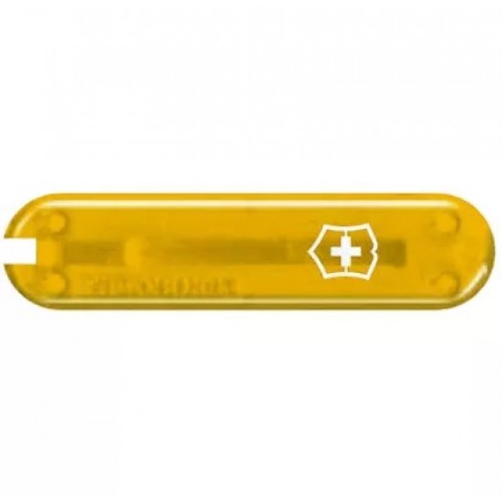 Накладка на ніж-брелок 58 мм Victorinox Tuscan Sun передня з лого, жовта напівпрозора (C.6281.T3)