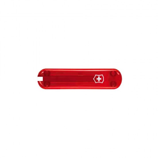 Накладка передня на ніж 65 мм Victorinox красна прозора з лого (C.6400.T3)