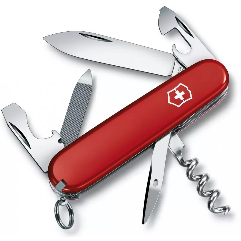 Складаний ніж Victorinox Sportsman, 13 функцій, 84 мм червоні накладки, блістер (0.3803.B1)