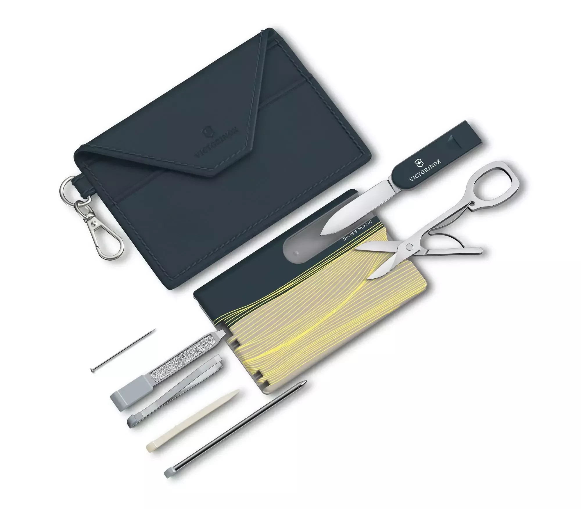 Картка-мультитул Victorinox SwissCard Classic New York Style чохол у комплекті, 10 функцій, темно-сірий/бежевий (0.7100.E223)