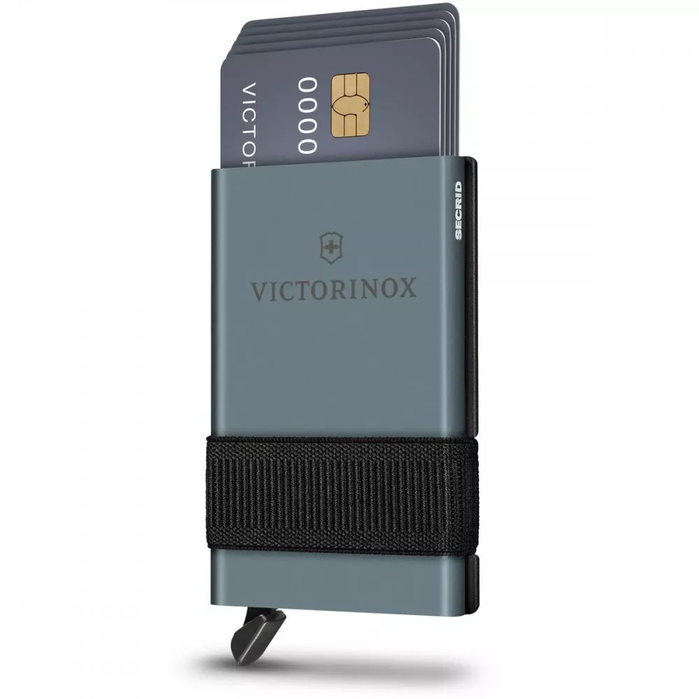 Картка-мультитул на10 функцій з картхолдером Victorinox SMARTCARD Wallet Sharp Gray сіра, ножиці, ручка (0.7250.36)