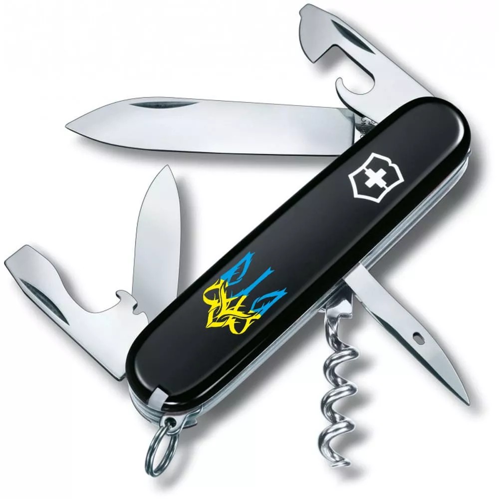 Складаний ніж Victorinox Spartan Ukraine Тризуб готичний синьо-жовтий (1.3603.3_T0636u)