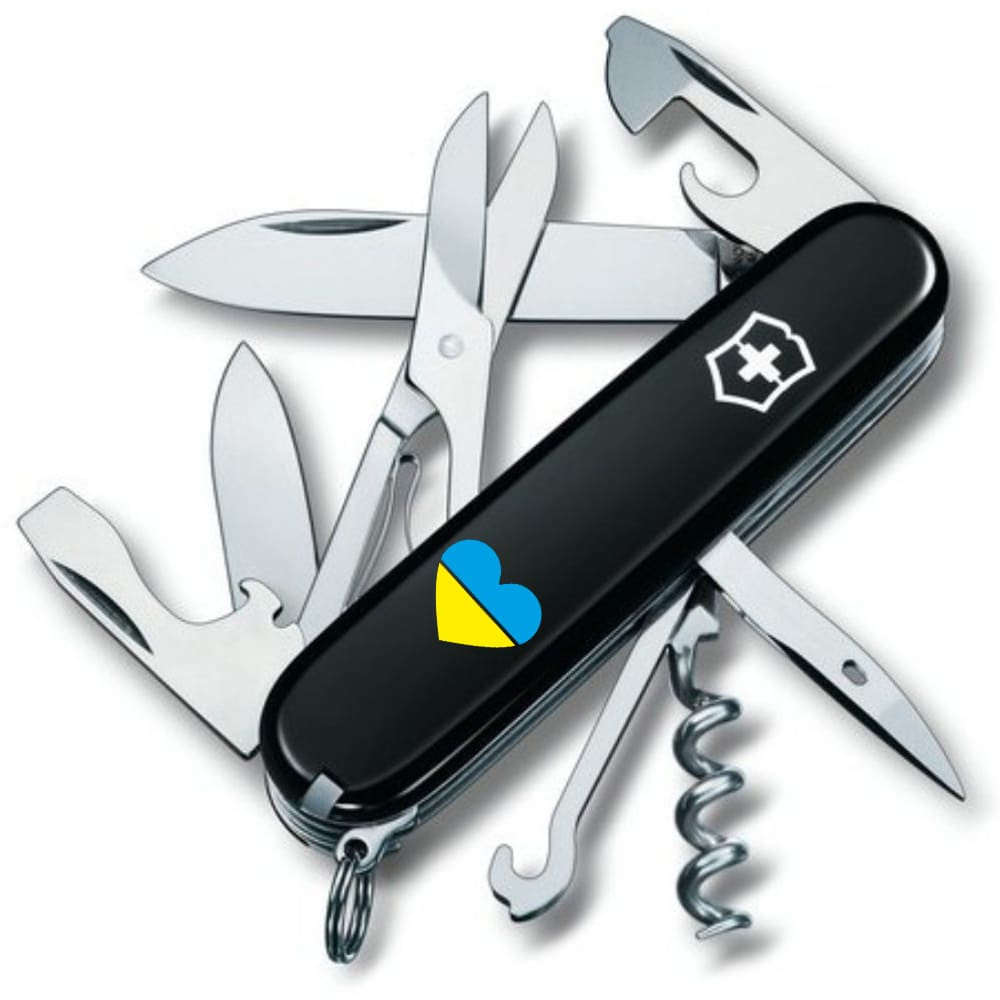 Складання ніж Victorinox CLIMBER UKRAINE Серце синє-жовте 1.3703.3_T1090u