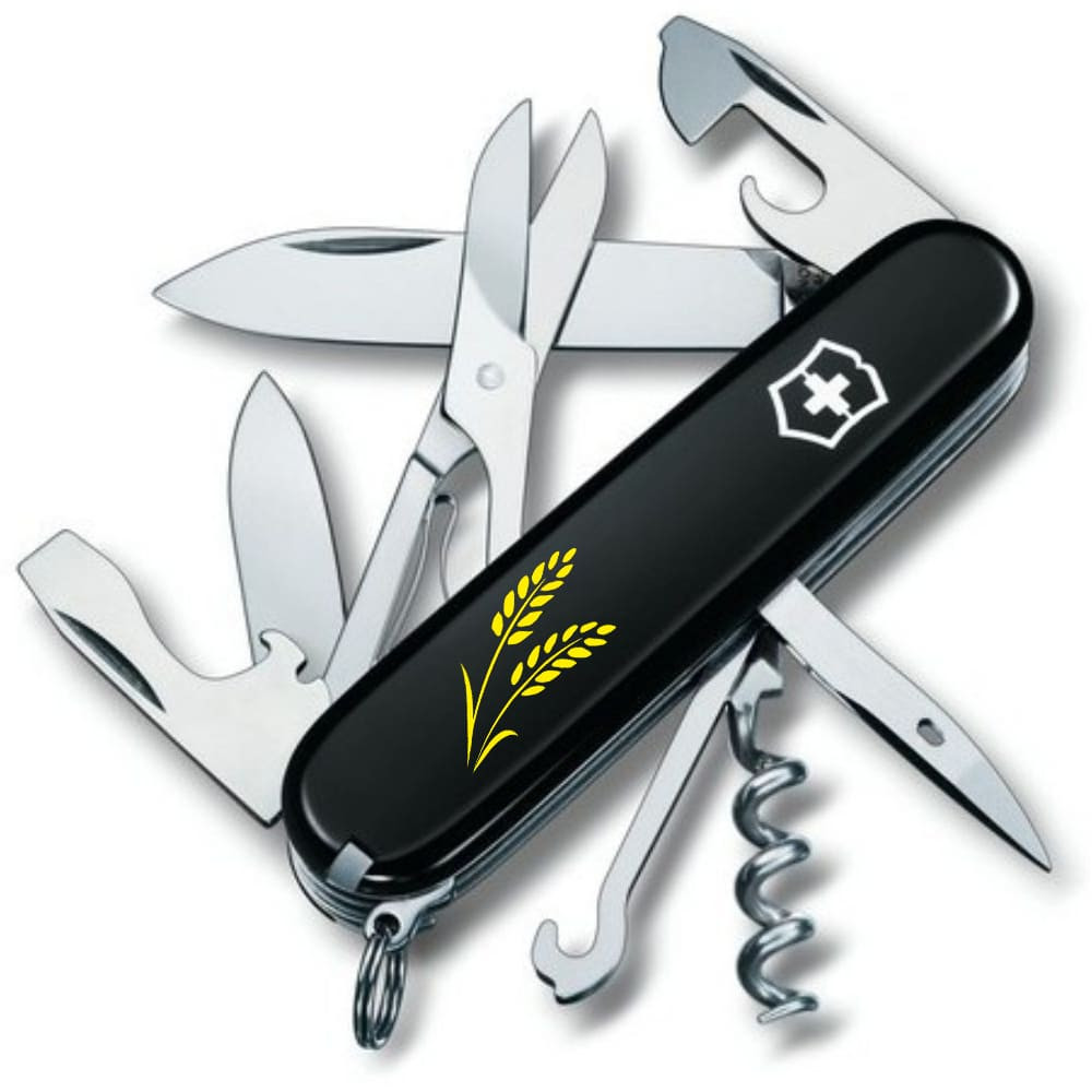 Складаний ніж Victorinox CLIMBER UKRAINE Колоски пшениці жовті 1.3703.3_T1330u