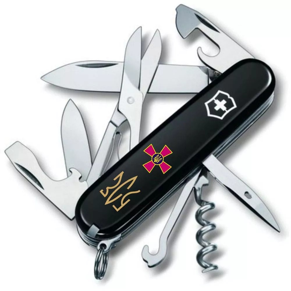 Складаний ніж Victorinox Climber Army Емблема ЗСУ та Тризуб ЗСУ (1.3703.3_W1015u)